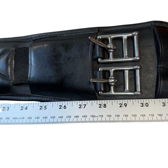 NWOT NUNN FINER Passage Dressage Black Leather Horse Riding Girth Size 30 - Picture 4 of 6